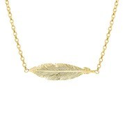 House collection 2100678 Necklace Yellow gold Feather 1.8 mm x 40.5 + 3 cm long