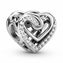 Pandora People 799270C01 Charm Sparkling Entwined Hearts silver