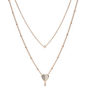 Fossil JF03648791 Necklace Vintage Glitz steel-glass rose colored 46-51 cm