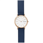 Skagen SKW2838 Watch Signature steel-leather rose colored-blue 30 mm