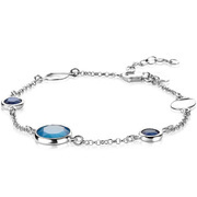 Zinzi ZIA2110 Bracelet Circles silver blue-cobalt 17-20 cm