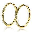 Zinzi ZIO2129G Earrings Twisted silver gold colored 25 x 2 mm