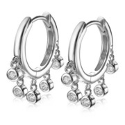 Zinzi ZIO1770S Hoop Earrings Dangling Charms silver-zirconia 18 x 3 mm
