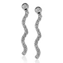 Zinzi ZIO2014 Earrings Waves silver-zirconia 22 mm