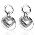 Zinzi ZICH1767 Earring charms Double Heart silver-zirconia 10 mm (without earrings)