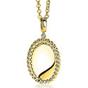 Zinzi ZIH1975G Pendant Oval Cord silver gold colored 26 mm