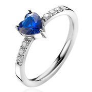 Zinzi ZIR2134B Ring Heart silver-zirconia blue-white