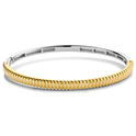 TI SENTO-Milano 2956SY Bracelet Bangle Ribbed silver gold colored 4 mm 60 mm