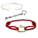 TI SENTO-Milano 2964RD Bracelet silver-silk-zirconia red-white 15-20 cm