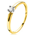 Zinzi Gold ZGR103 Ring yellow gold diamond 0.05 crt yellow and white gold Size 52