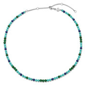 TI SENTO-Milano 3916TM Necklace Beads silver-coloured stone blue tones 4 mm 38-48 cm