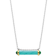 TI SENTO-Milano 3963TQ Necklace Cylinder silver green-turquoise-gold colored 38-48 cm