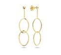 TFT Earrings Oval Yellow Gold Shiny 50 mm x 11.5 mm