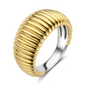 TI SENTO-Milano 12217SY Ring Ribbed silver gold-coloured