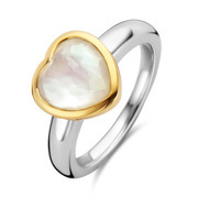 TI SENTO-Milano 12219MW Ring Heart silver-mother-of-pearl silver- and gold-coloured-white
