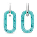 TI SENTO-Milano 7843TQ Earrings Oval links silver colored stone turquoise 14 x 35 mm