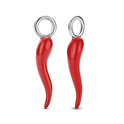 TI SENTO-Milano 9230CR Ear charms Chili pepper silver colored stone coral red 5 x 25 mm