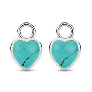 TI SENTO-Milano 9231TQ Ear charms Heart silver-coloured stone turquoise 10 x 15 mm