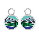 TI SENTO-Milano 9235TQ Ear charms Mosaic silver-zirconia colored stone blue-green-turquoise 14 x 19 mm