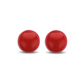 TI SENTO-Milano 7841CR Earrings Round silver color stone coral red 3 mm