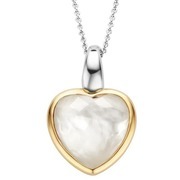 TI SENTO-Milano 6807MW Pendant Heart silver-pearl silver-and gold-coloured-white 16 x 25 mm