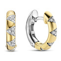 TI SENTO-Milano 7838ZY Earrings silver-zirconia silver-and gold-coloured-white 3 x 14 mm
