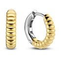 TI SENTO-Milano 7839SY Earrings Ribbed silver gold colored 3 x 14 mm