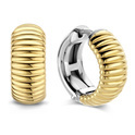 TI SENTO-Milano 7840SY Earrings Ribbed silver gold colored 7 x 18 mm