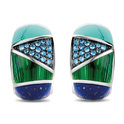 TI SENTO-Milano 7842TQ Earrings Mosaic silver-zirconia colored stone green-blue-turquoise 17 mm