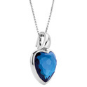 TI SENTO-Milano 6800DB Necklace with heart pendant silver colored stone blue 25 x 16 mm