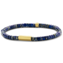 Frank 1967 7FB-0492 Bracelet Beads steel-lapis lazuli gold-coloured-blue 21 cm