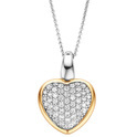 TI SENTO-Milano 6801ZY Necklace Heart silver-zirconia gold-coloured-white 25 x 16 mm