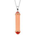 TI SENTO-Milano 6802CP Necklace Cylinder silver-coloured stone rose-coloured-red-pink