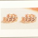 TFT poppy earrings link motif silver rhodium plated 3 mm x 10 mm