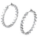 Swarovski 5602230 Earrings Millenia Triangular shape silver colored 44 mm