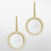 Fossil JF03798710 Earrings Vintage Iconic steel-mother-of-pearl gold-coloured-white 23 mm