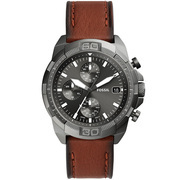 Fossil FS5855 Watch Bronson Chrono steel-leather grey-brown 44 mm