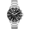 Emporio Armani AR11360 Watch Diver Chrono steel silver-black 43 mm