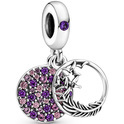 Pandora 799561C01 Pendant charm Pave Feather silver-zirconia-crystal pink-purple