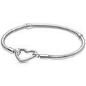 Pandora 599539C00 Bracelet Snake Chain Heart Clasp silver