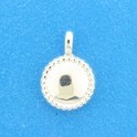 TFT Medallion Round Balls Silver Rhodium Plated Shiny 17.0 mm x 12.0 mm