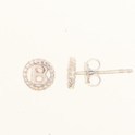 TFT Ear Stud Letter F Silver Rhodium Plated Shiny