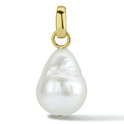 Pendant gold with freshwater Pearl 24 mm high, stone 10 mm
