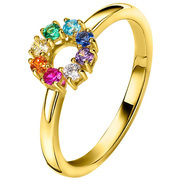 Zinzi ZIR2172 Ring Rainbow silver-coloured stone gold-coloured-multi-coloured