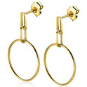 Zinzi ZIO2231 Drop earrings Elongated oval silver-zirconia gold-coloured-white 49 mm