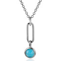 Zinzi ZIH2173 Pendant Paperclip-Round silver-coloured stone silver-turquoise 26 mm