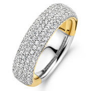 TI SENTO-Milano 12235ZY Ring silver-zirconia gold-coloured-white 6 mm