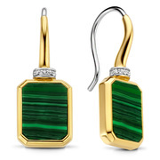 TI SENTO-Milano 7859MA Earrings silver-malachite gold-coloured-green