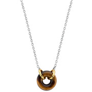 TI SENTO-Milano 3971TE Necklace Beads silver-tiger eye brown-gold colored 38-48 cm