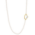 TI SENTO-Milano 3980PW Necklace silver-zirconia-pearl gold-coloured-white 6 mm 90 cm